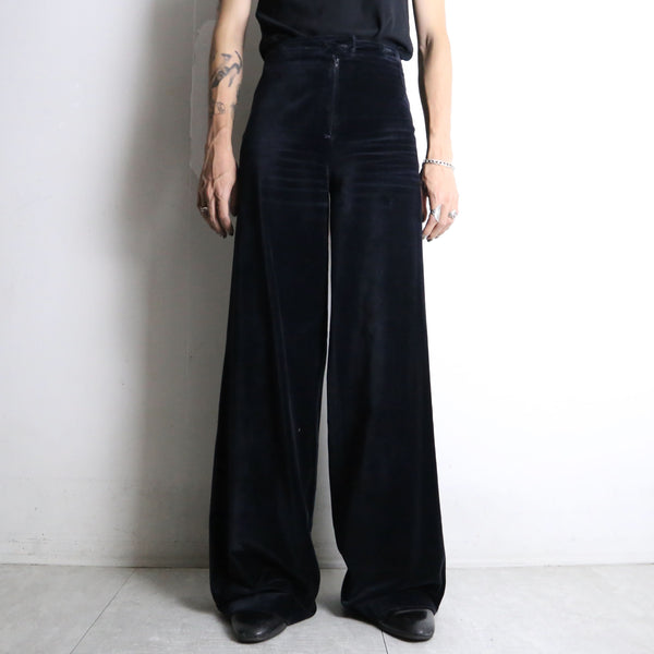 black buggy flare wide velour pants