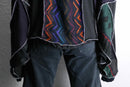 "Re:make" knit×track docking half-zip jacket