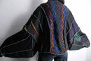 "Re:make" knit×track docking half-zip jacket