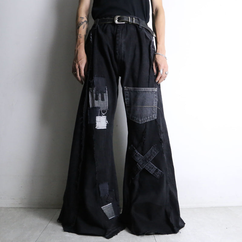 "Re:make"super flare black denim