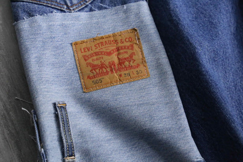 "Re:make" design half denim shorts