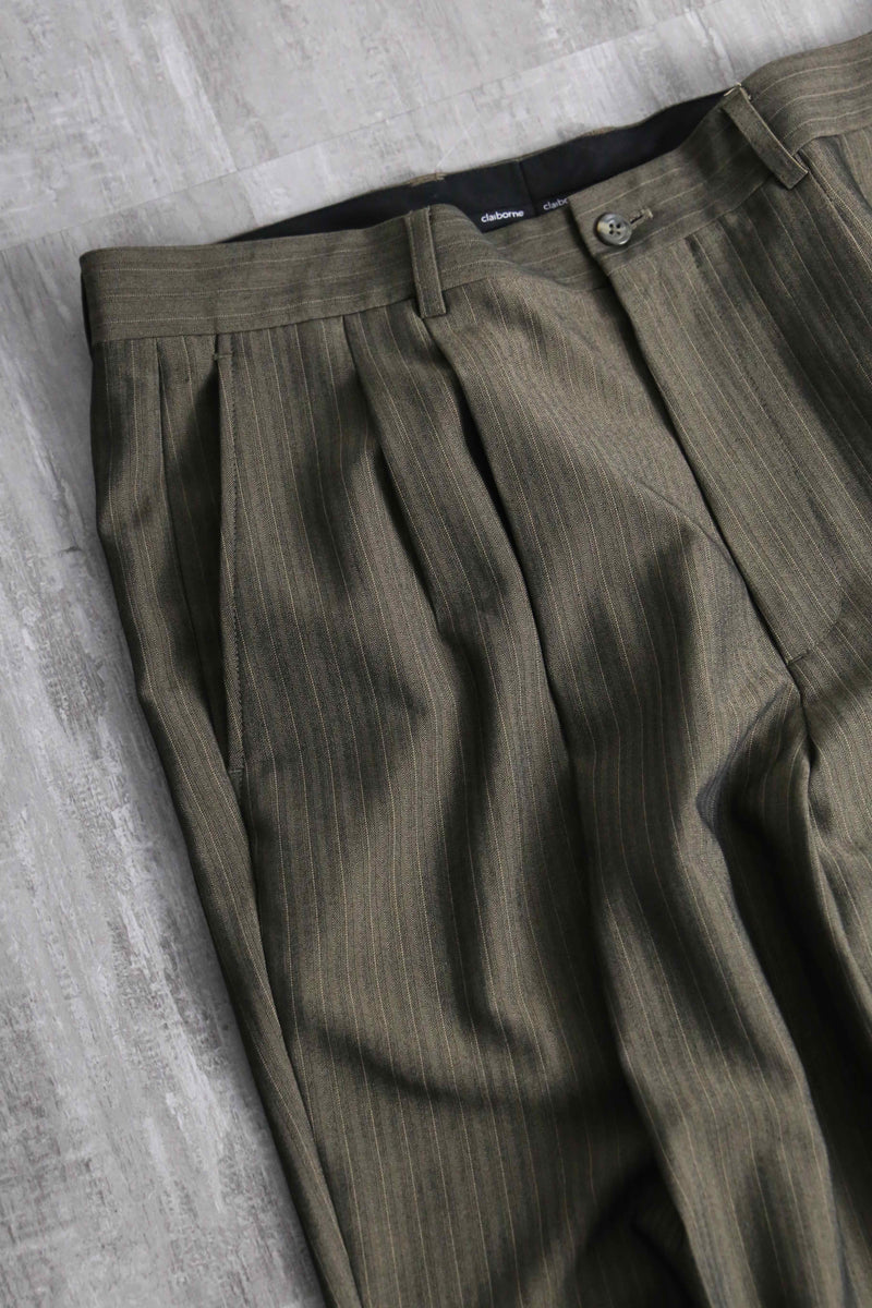 1990s claiborne herringbone twill stripe slacks