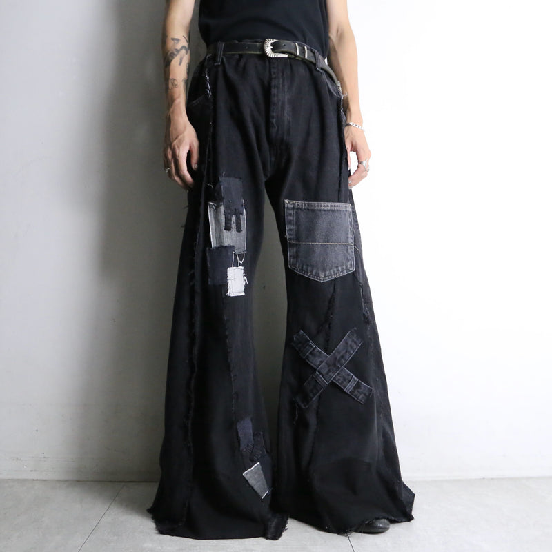 "Re:make"super flare black denim