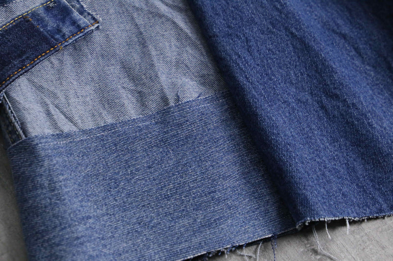 "Re:make" design half denim shorts