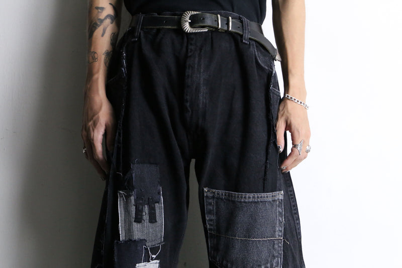 "Re:make"super flare black denim