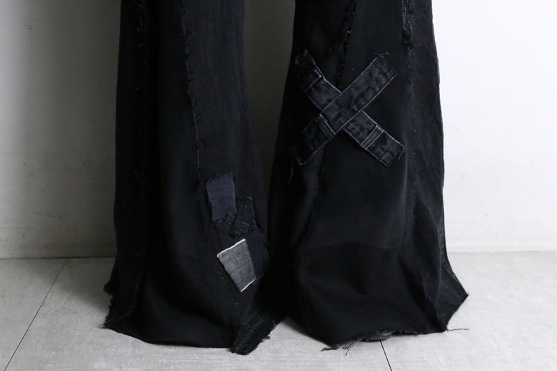 "Re:make"super flare black denim