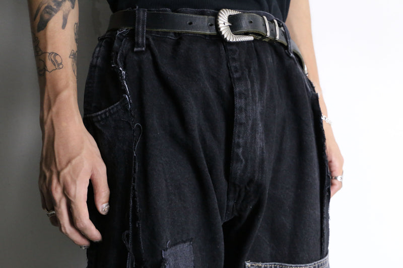 "Re:make"super flare black denim