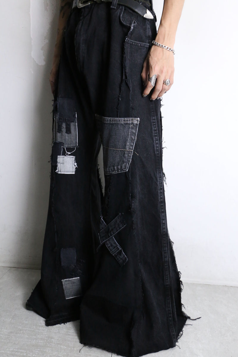 "Re:make"super flare black denim