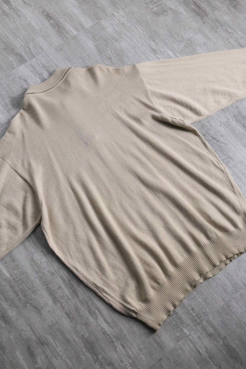 ivory base argyle check knit polo shirt