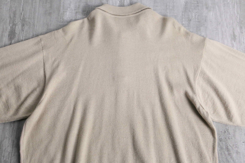 ivory base argyle check knit polo shirt