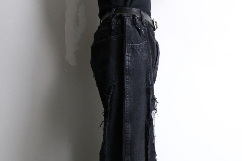 "Re:make"super flare black denim