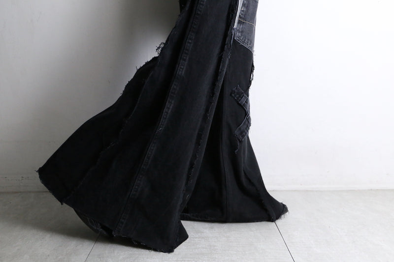 "Re:make"super flare black denim