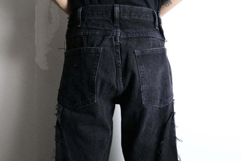 "Re:make"super flare black denim