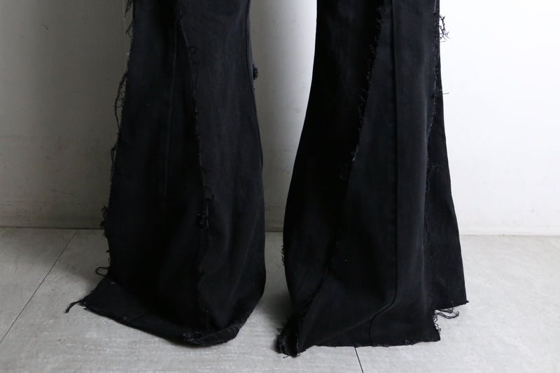 "Re:make"super flare black denim