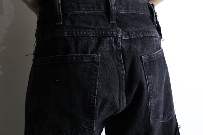 "Re:make"super flare black denim