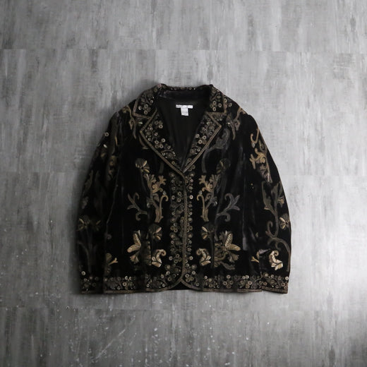 1990-00s emb velour jacket