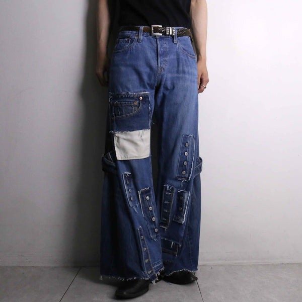 remake "再構築" special bottom design flare denim pants