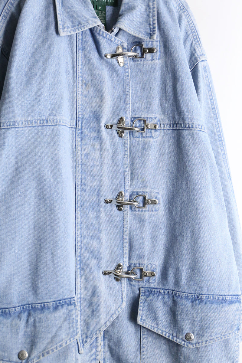 “Lauren Ralph Lauren” blue fireman denim half coat