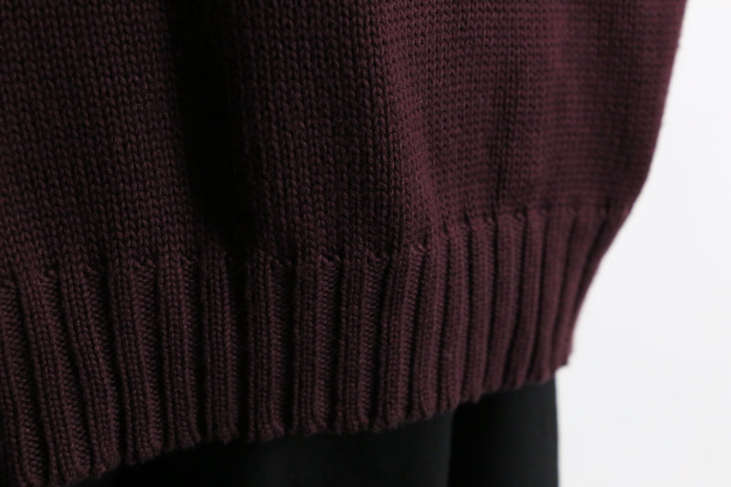 90’s “Polo by RL” bordeaux cotton  knit