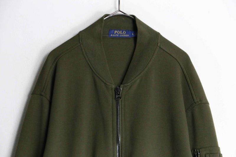 "Polo by Ralph Rauren" kahki zip up blouson