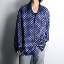 navy square motif pajama shirt