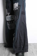 "Re:make" patchwork super flare black denim