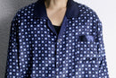 navy square motif pajama shirt