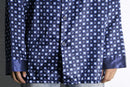 navy square motif pajama shirt