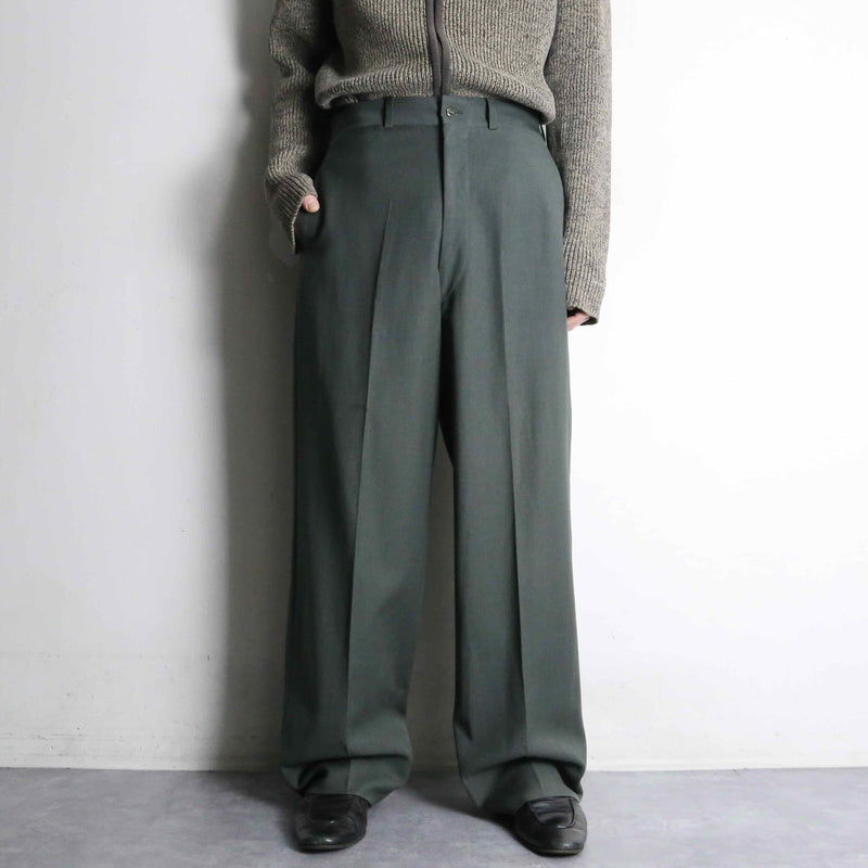 green color cavalry twill semi tapered slacks