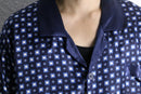 navy square motif pajama shirt