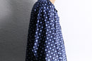navy square motif pajama shirt