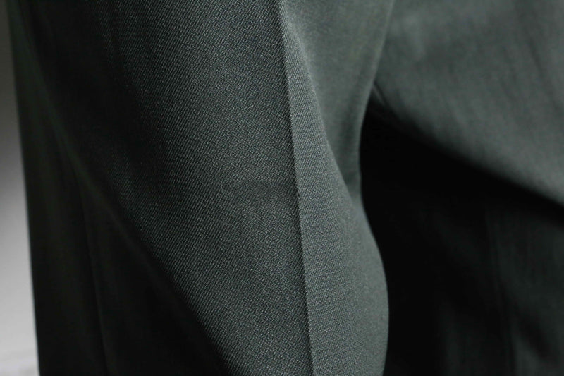 green color cavalry twill semi tapered slacks