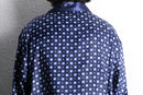 navy square motif pajama shirt