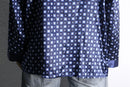navy square motif pajama shirt
