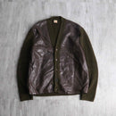 leather docking knit cardigan