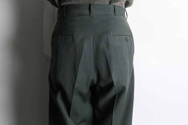 green color cavalry twill semi tapered slacks