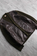 leather docking knit cardigan