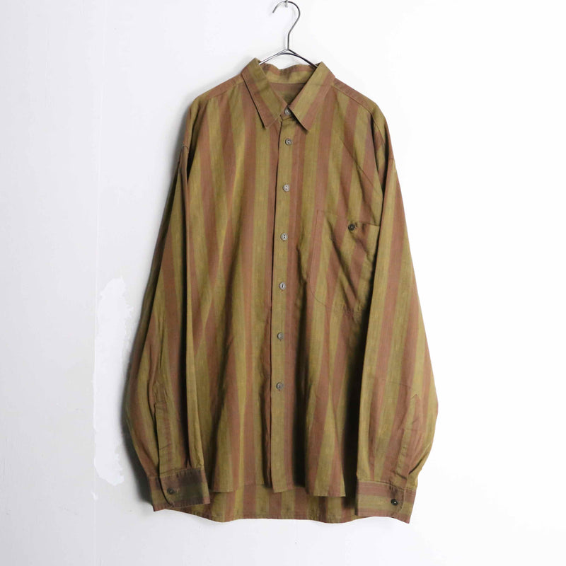 bold stripe cotton loose shirt