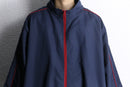 "KING SIZE" navy × red piping oversized track jacket
