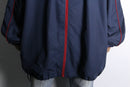 "KING SIZE" navy × red piping oversized track jacket