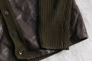 leather docking knit cardigan