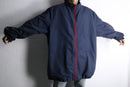 "KING SIZE" navy × red piping oversized track jacket