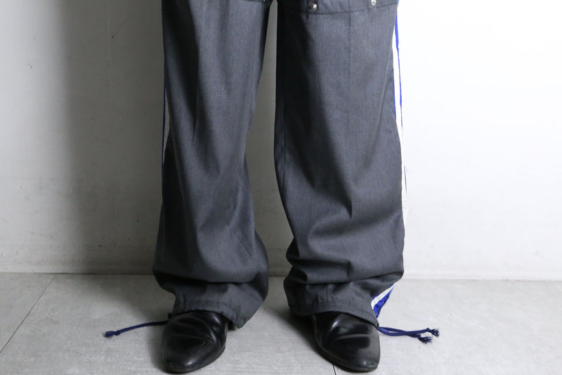 "Re:make" track × slacks layered mesh pants