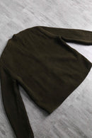 leather docking knit cardigan