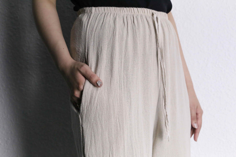 wrinkles textile cotton buggy easy pants