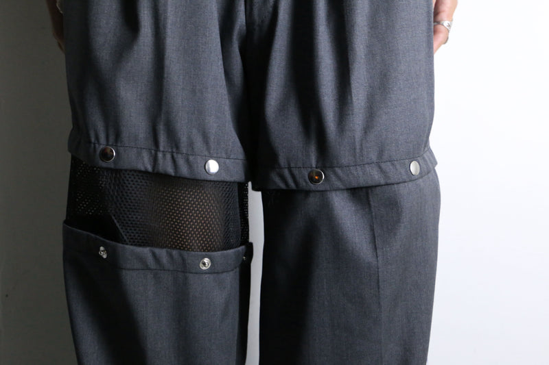 "Re:make" track × slacks layered mesh pants