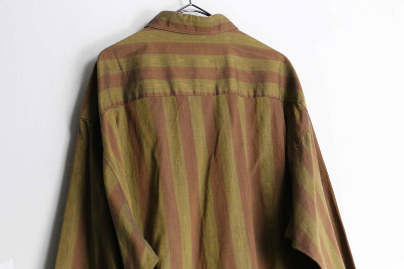 bold stripe cotton loose shirt