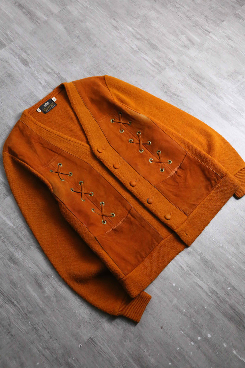 late 1970- early 80s CAMPUS suede switch cardigan