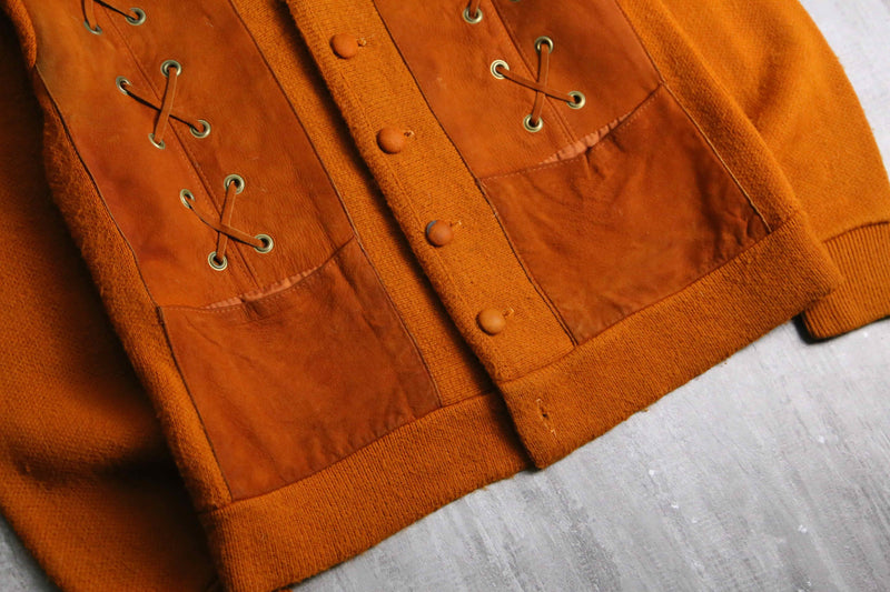 late 1970- early 80s CAMPUS suede switch cardigan