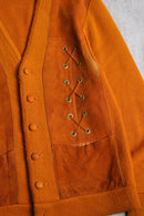 late 1970- early 80s CAMPUS suede switch cardigan